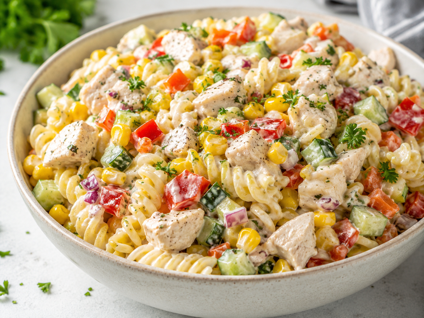 Creamy Chicken Pasta Salad